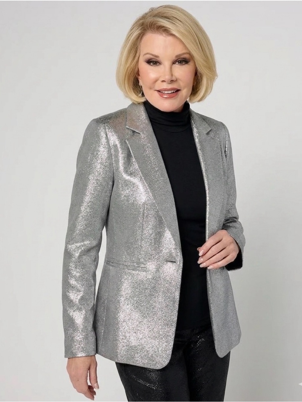 JOAN RIVERS RED CARPET COLLECTION SILVER JACKET